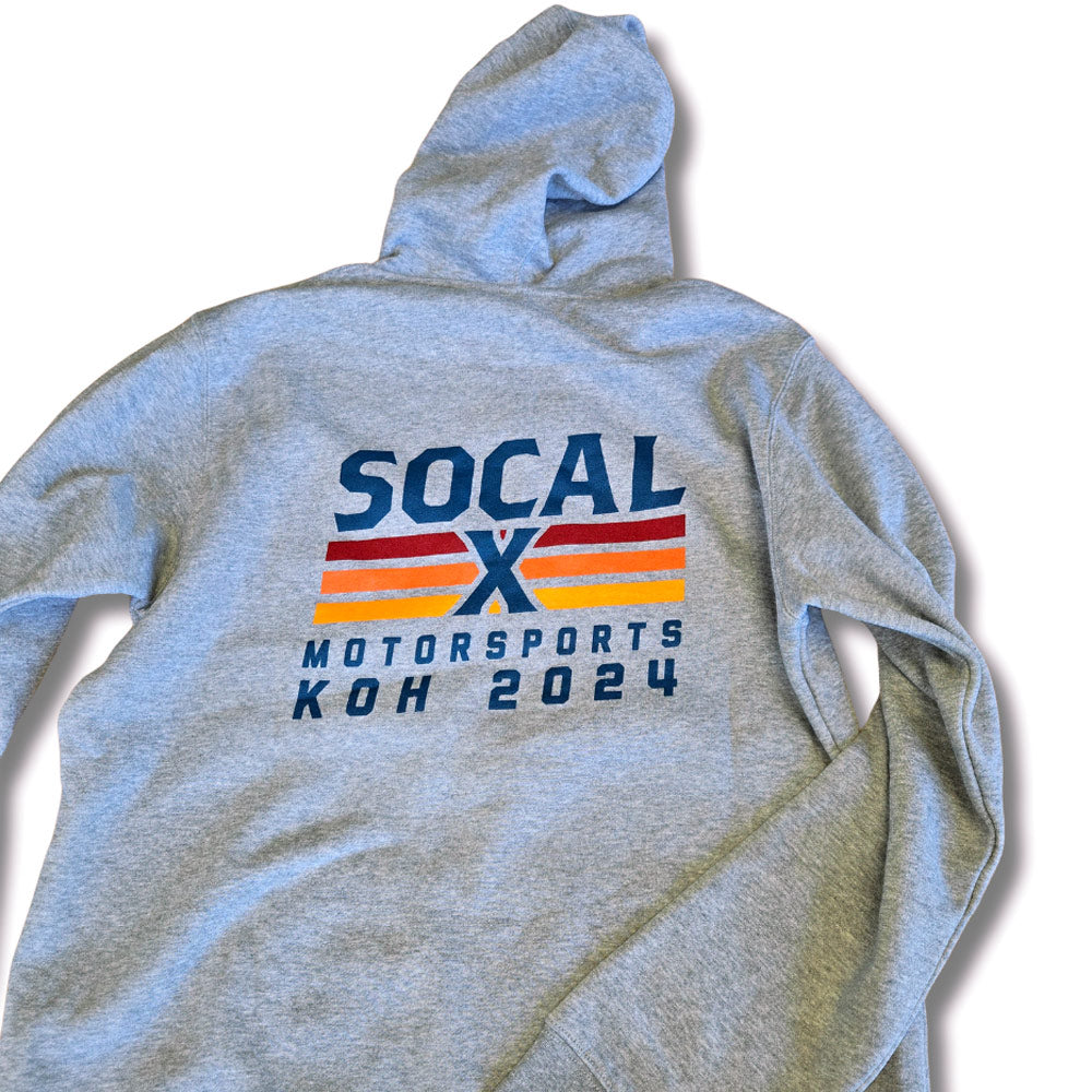 Socalx motorsports off-road racing logo hoodie in light grey