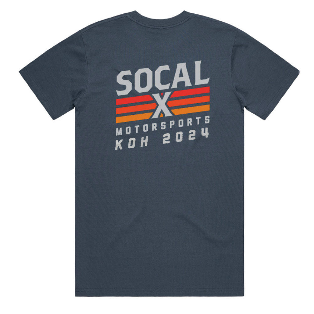 Men's Petrol Blue T-Shirt w Socalx KOH2024 Logos back