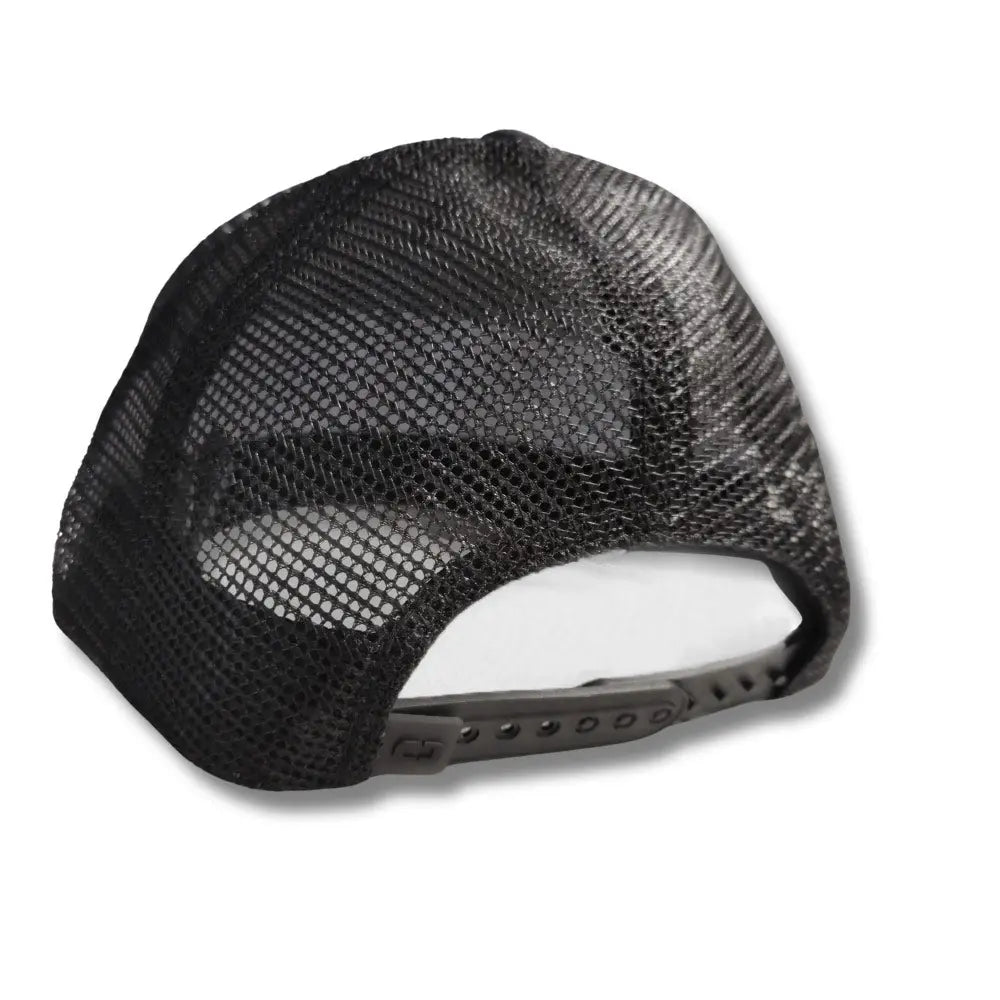 White & Grey Camo Trucker Hat FR8 back mesh with snap
