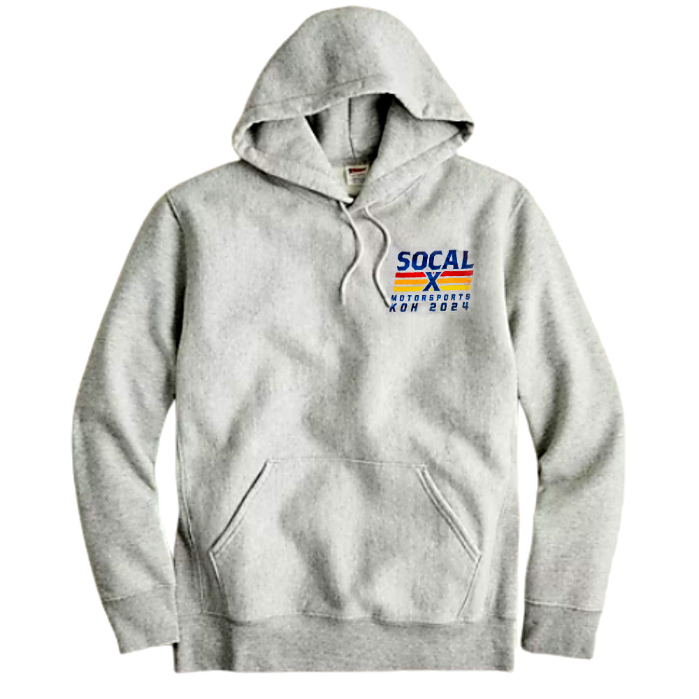 Light Grey Hoodie with Socalx Motorsports & King of the Hammers 2024 Logo