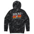 Black & Grey Camo Hoodie with Socalx Motorsports Logo rear view