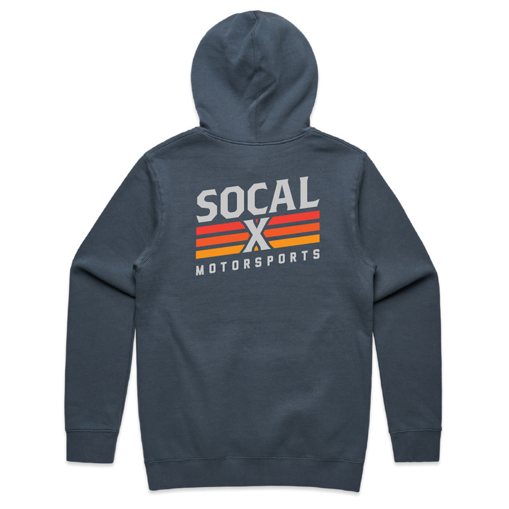 Petrol Blue Hoodie with Socalx Motorsports Logo