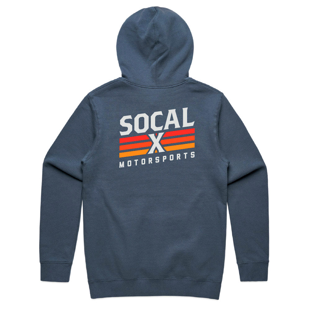 Petrol Blue Hoodie with Socalx Motorsports Logo Socalx