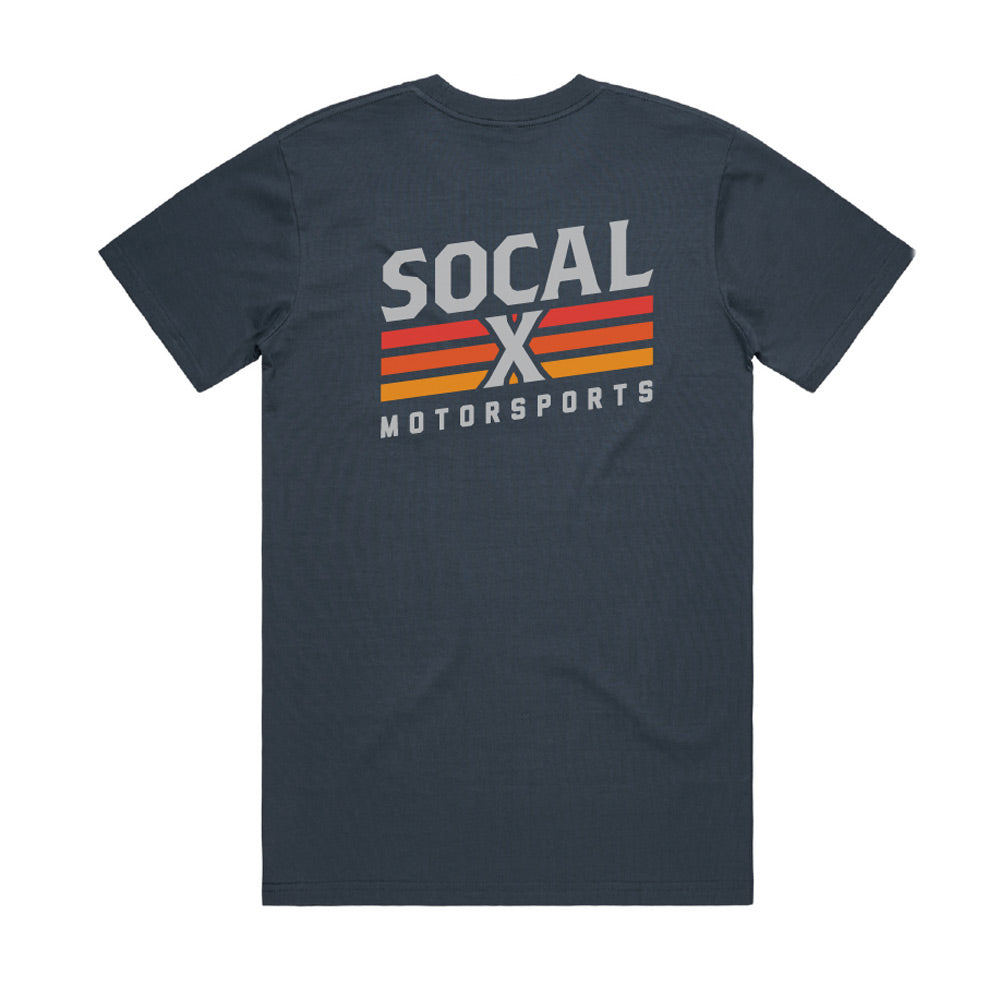 Men's Petrol Blue T-Shirt w Socalx Logos back