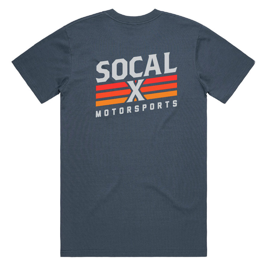 Men's Petrol Blue T-Shirt w Socalx Logo back logo