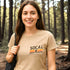 Women's Tan T-Shirt w Socalx Motorsports Logo front
